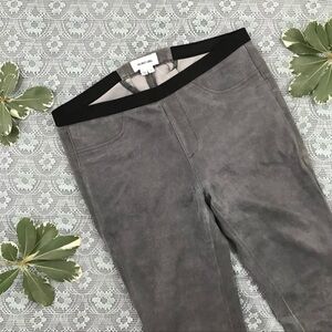 Helmet Lang Gray Stretch Suede Pants